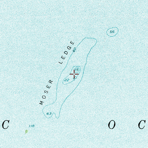 Topographic Map of Moser Ledge, ME