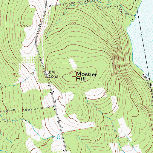 Topographic Map of Mosher Hill, ME