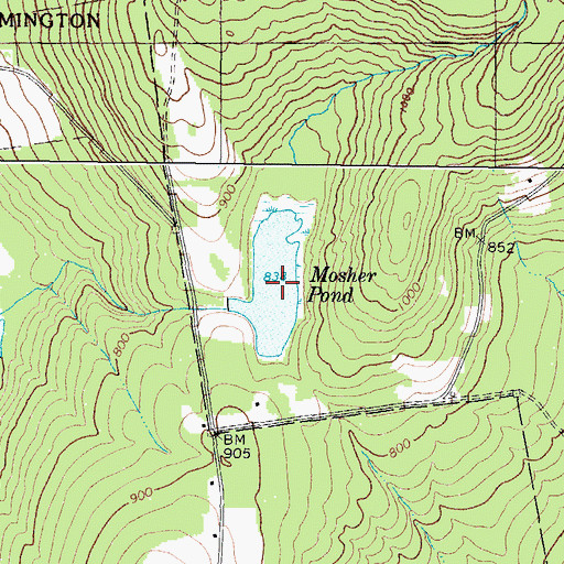 Topographic Map of Mosher Pond, ME