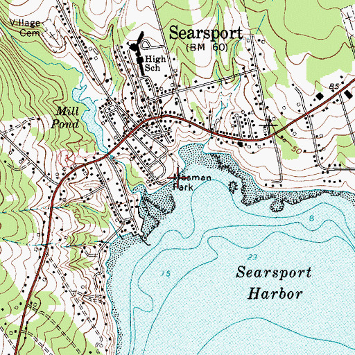 Topographic Map of Mosman Park, ME