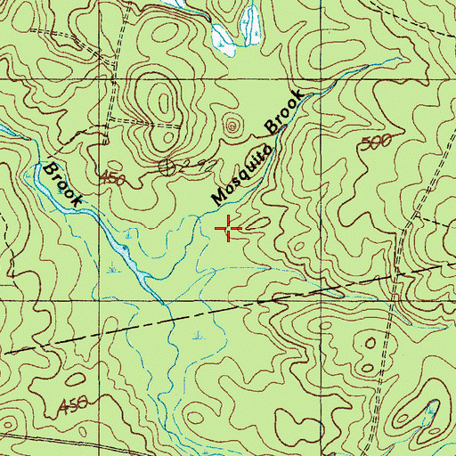 Topographic Map of Mosquito Brook, ME