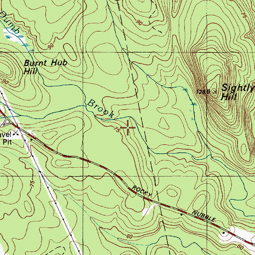Topographic Map of Mosquito Brook, ME