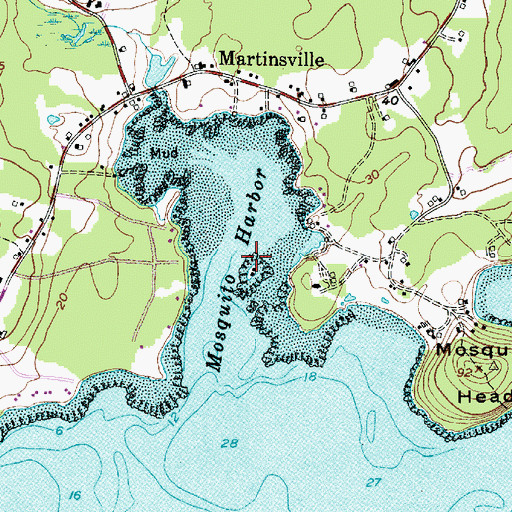 Topographic Map of Mosquito Harbor, ME