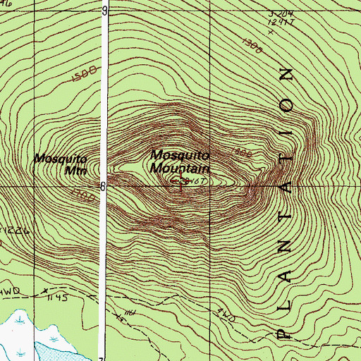 Topographic Map of Mosquito Mountain, ME