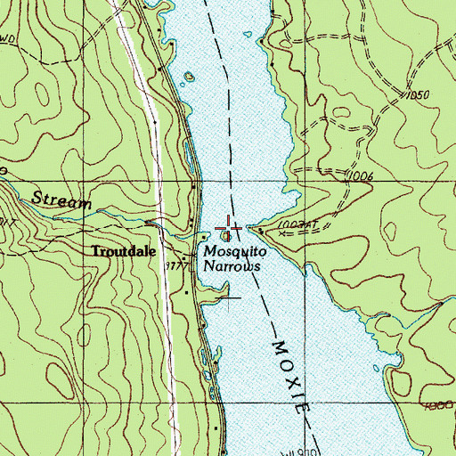 Topographic Map of Mosquito Narrows, ME