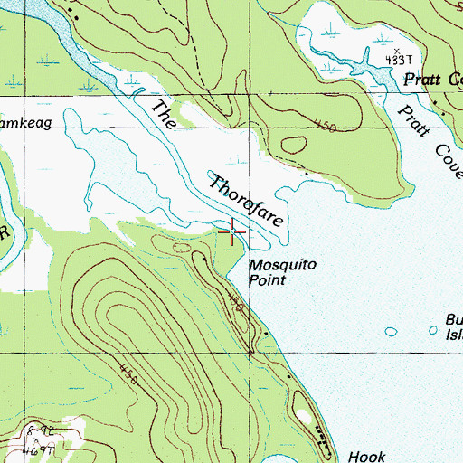 Topographic Map of Mosquito Point, ME