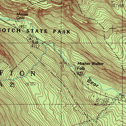 Topographic Map of Mother Walker Falls, ME