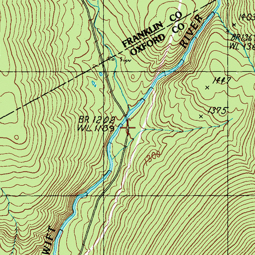 Topographic Map of Mott Stream, ME