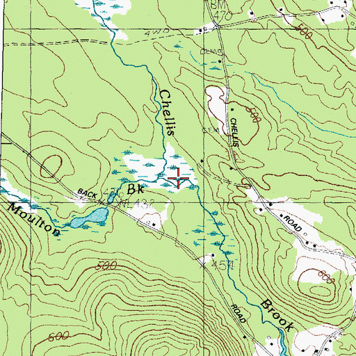 Topographic Map of Moulton Brook, ME
