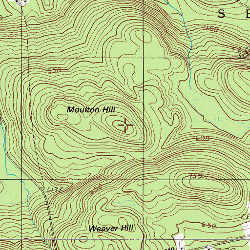 Topographic Map of Moulton Hill, ME