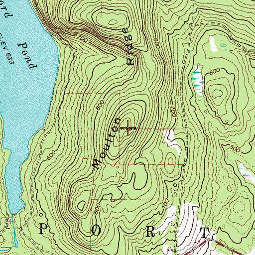 Topographic Map of Moulton Ridge, ME