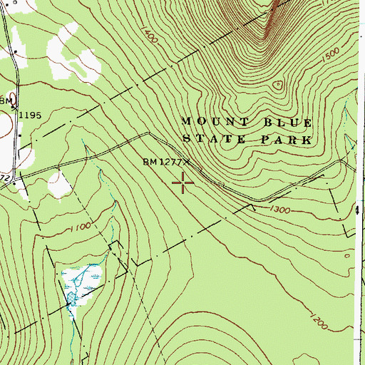 Topographic Map of Mount Blue State Park, ME