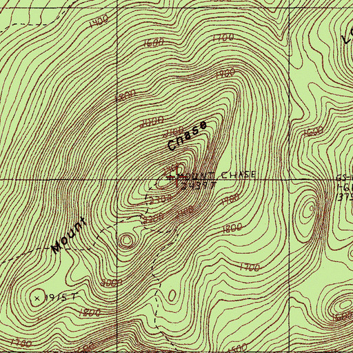 Topographic Map of Mount Chase, ME