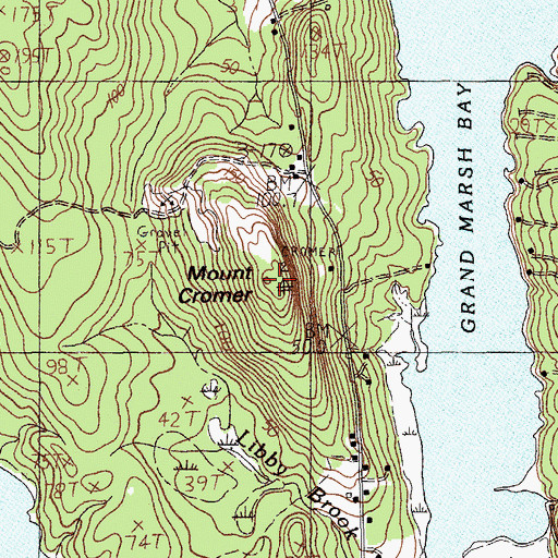 Topographic Map of Mount Cromer, ME