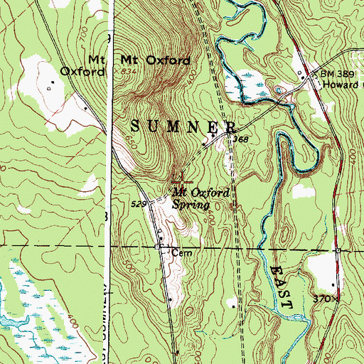Topographic Map of Mount Oxford Spring, ME