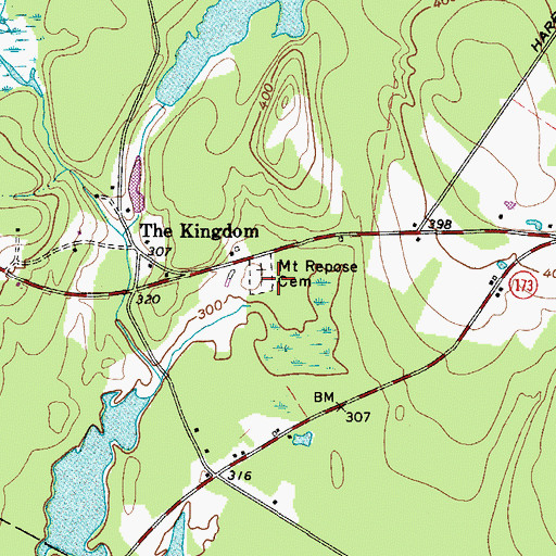 Topographic Map of Mount Repose Cemetery, ME
