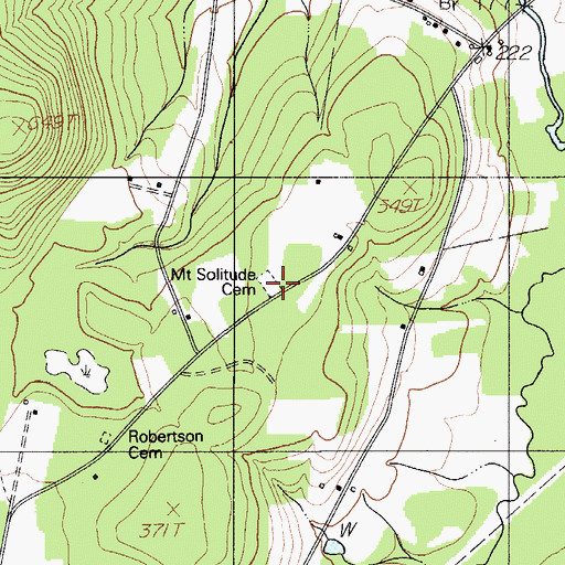 Topographic Map of Mount Solitude Cemetery, ME
