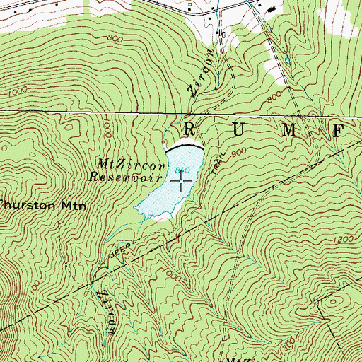 Topographic Map of Mount Zircon Reservoir, ME