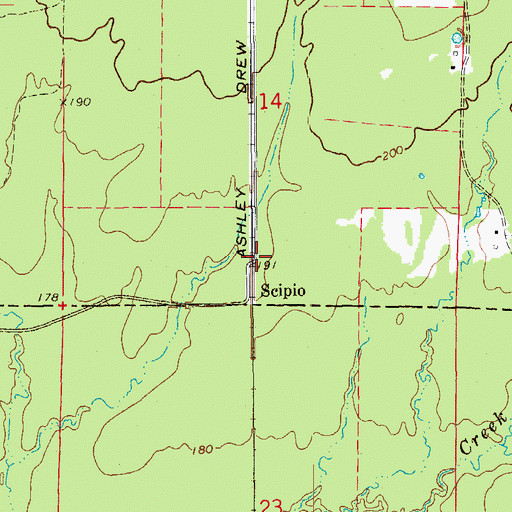 Topographic Map of Scipio, AR