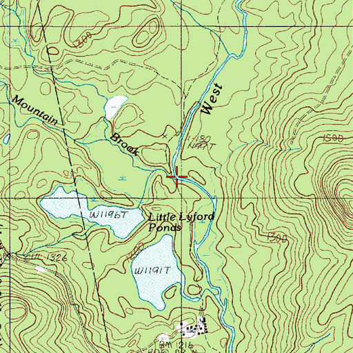 Topographic Map of Mountain Brook, ME