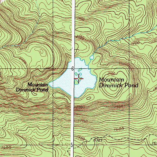 Topographic Map of Mountain Dimmick Pond, ME