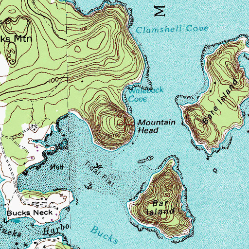 Topographic Map of Mountain Head, ME