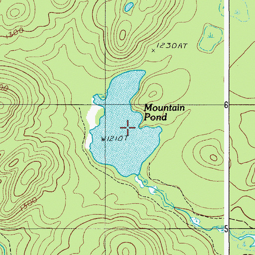 Topographic Map of Mountain Pond, ME