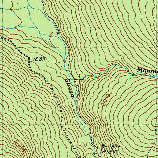 Topographic Map of Mountain Pond Stream, ME