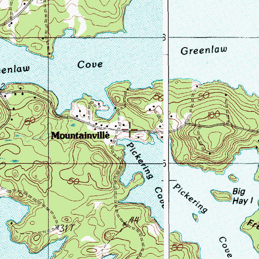 Topographic Map of Mountainville, ME
