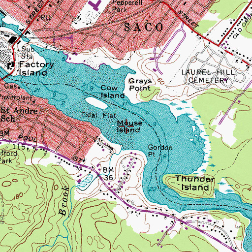 Topographic Map of Mouse Island, ME