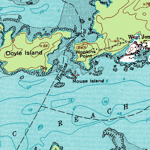 Topographic Map of Mouse Island, ME