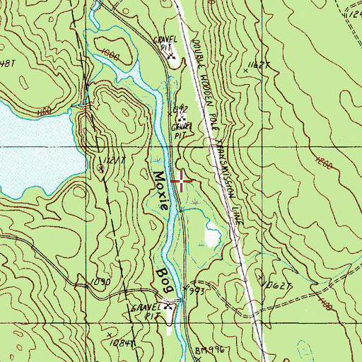 Topographic Map of Moxie Bog, ME