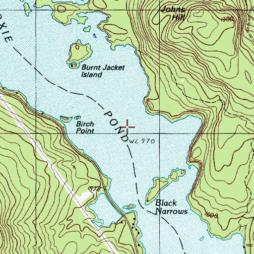 Topographic Map of Moxie Pond, ME