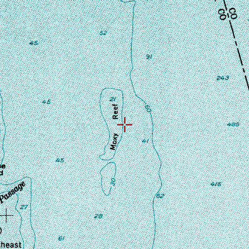 Topographic Map of Moxy Reef, ME