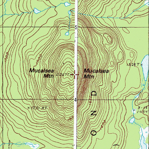 Topographic Map of Mucalsea Mountain, ME
