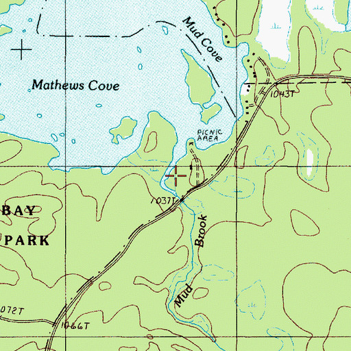 Topographic Map of Mud Brook, ME