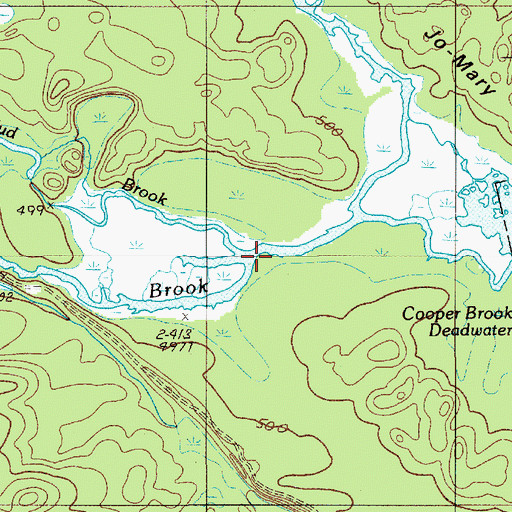 Topographic Map of Mud Brook, ME