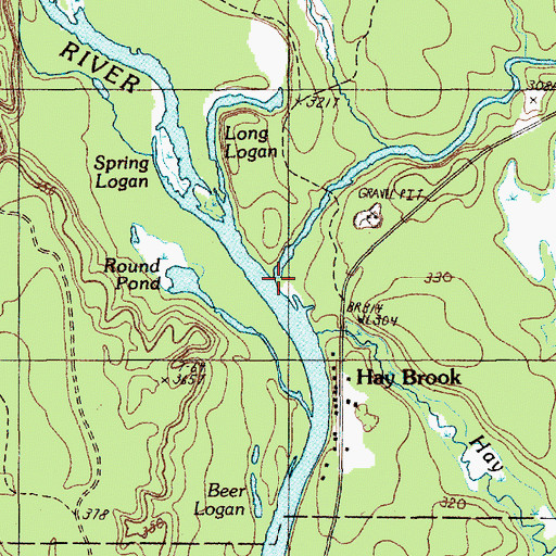 Topographic Map of Mud Brook, ME