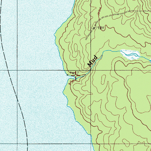 Topographic Map of Mud Brook, ME