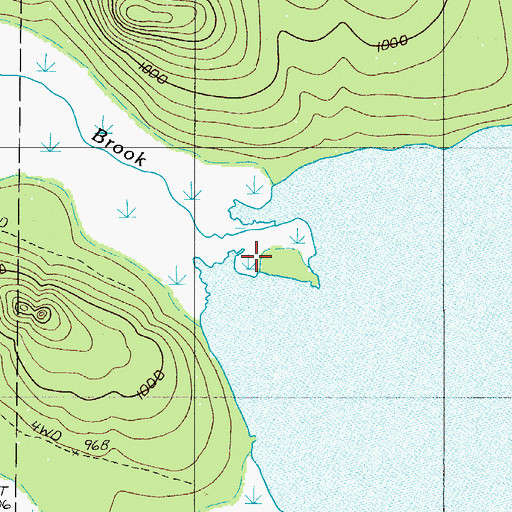 Topographic Map of Mud Brook, ME