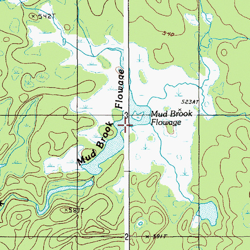 Topographic Map of Mud Brook Flowage, ME