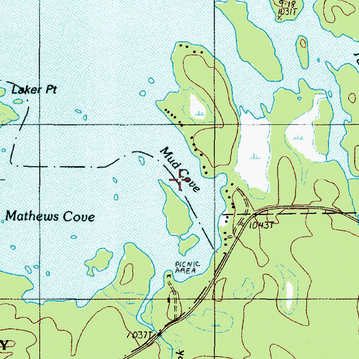 Topographic Map of Mud Cove, ME