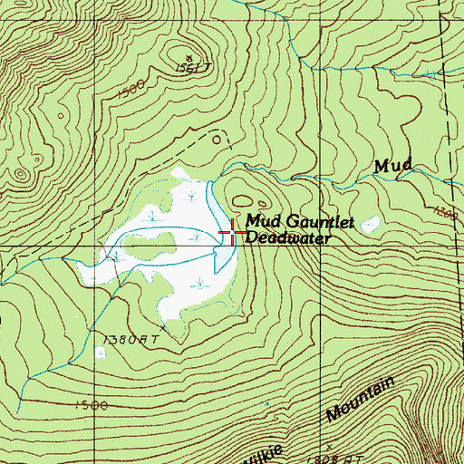 Topographic Map of Mud Gauntlet Deadwater, ME