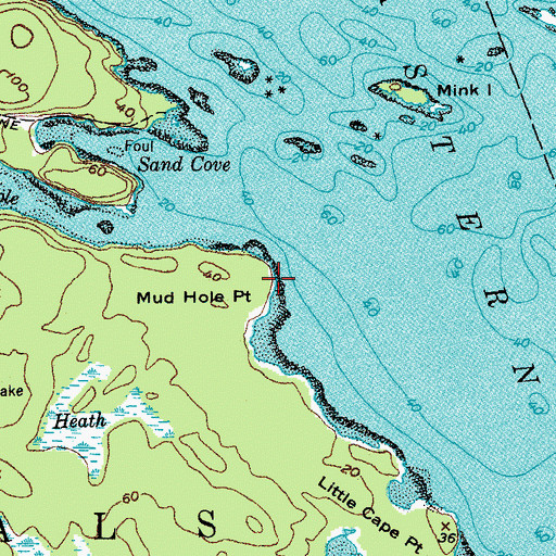 Topographic Map of Mud Hole Point, ME