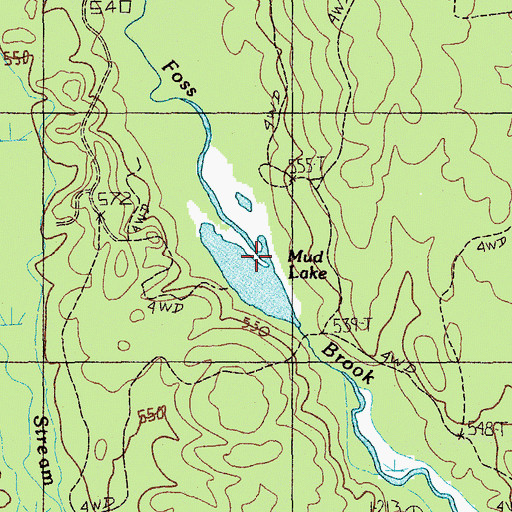 Topographic Map of Mud Lake, ME