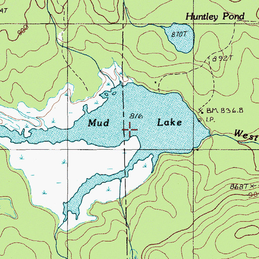 Topographic Map of Mud Lake, ME