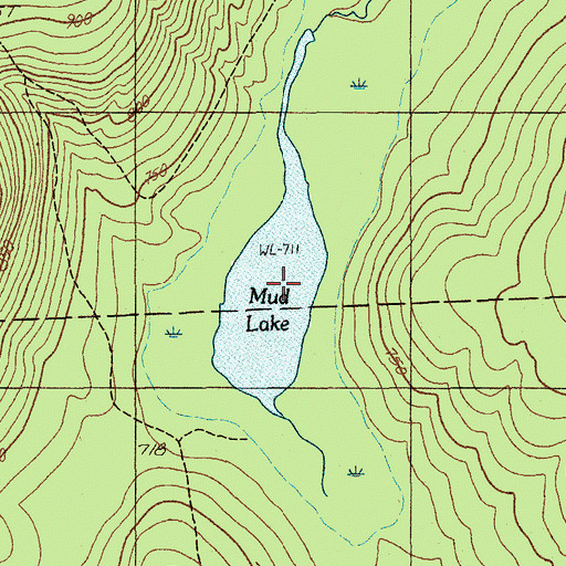 Topographic Map of Mud Lake, ME