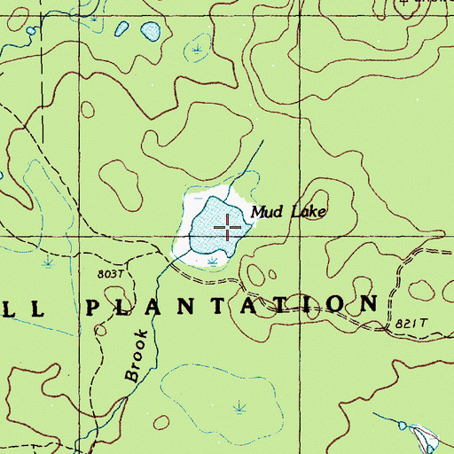 Topographic Map of Mud Lake, ME
