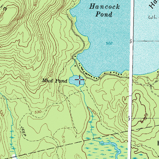 Topographic Map of Mud Pond, ME