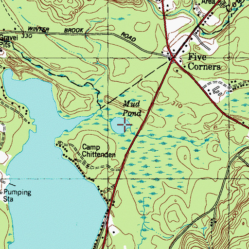 Topographic Map of Mud Pond, ME